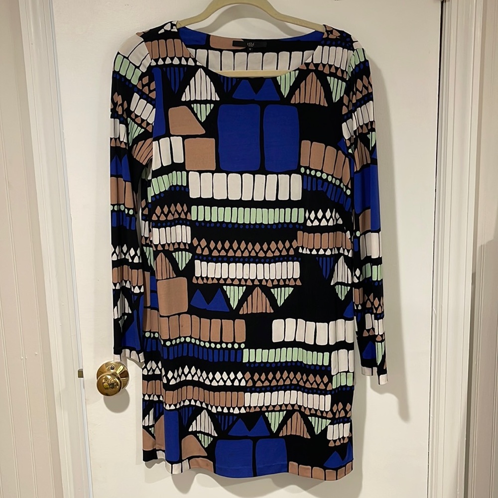 Tibi Geo Jersey Shift Dress